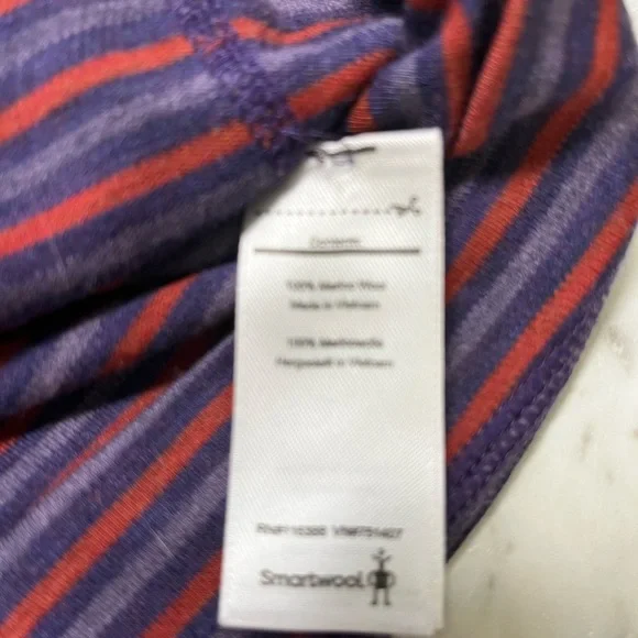 Smartwool Quarter Zip Striped Base Layer Mountain Purple Moab - Picture 8 of 12